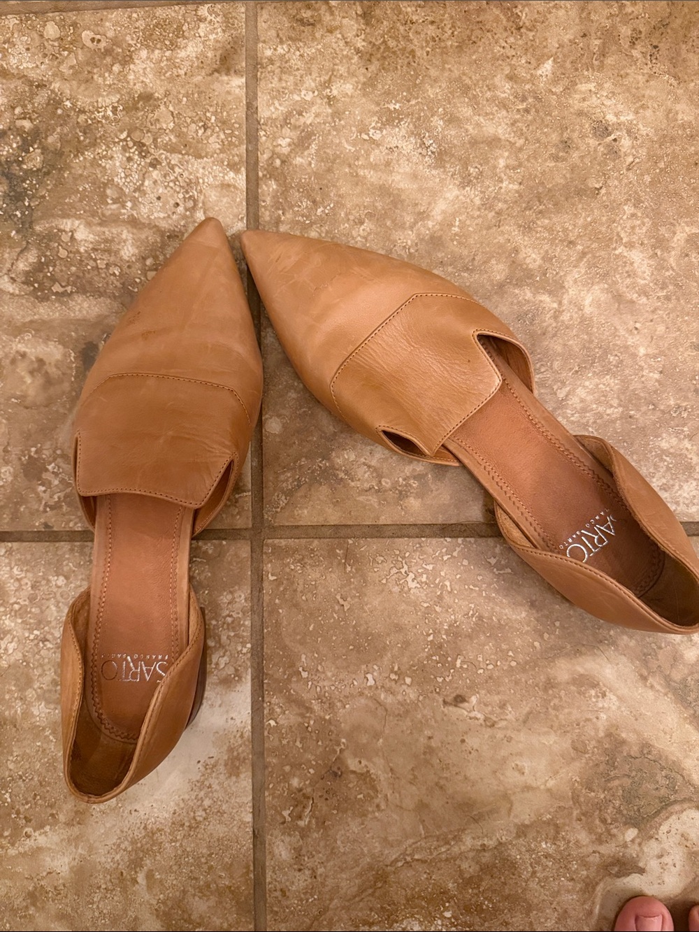 SARTO By Franco Sarto Tan Pointed D'Orsay Flats